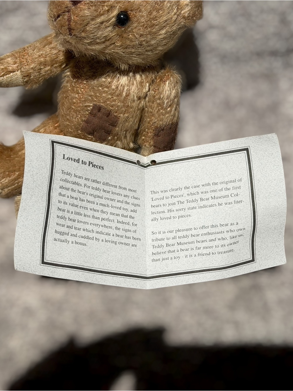 NEW The Teddy Bear Museum “Loved To Pieces”Plush Stratford Upon Avon England - Picture 5 of 9